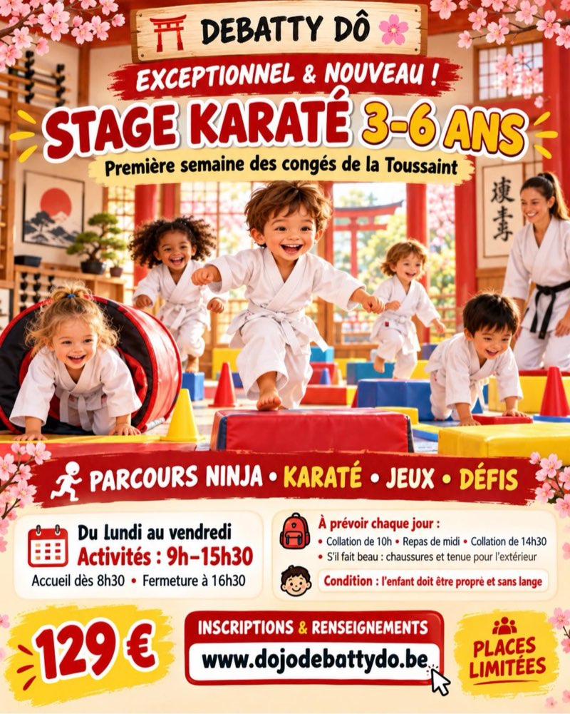 Stage karaté 3-6 ans – Toussaint